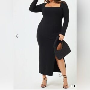 L SPACe Elegant Black Long Sleeve Dress (DRESS IS GREEN COLOR)